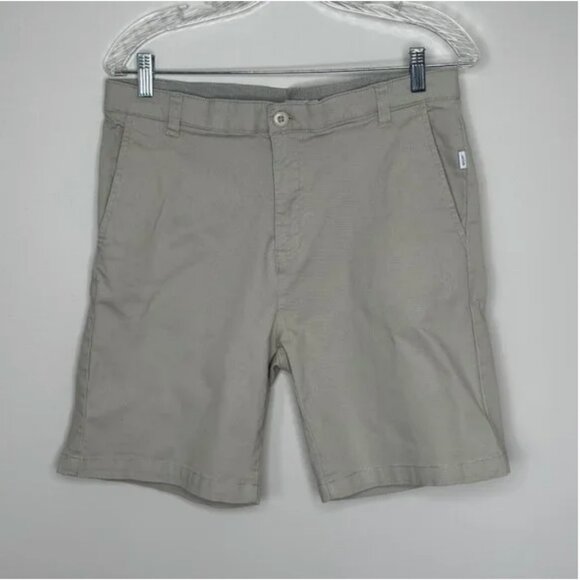 Onia Men's Stretch Chino Shorts Khaki Flat Front Pockets (Stone) Size 32 - Picture 2 of 5